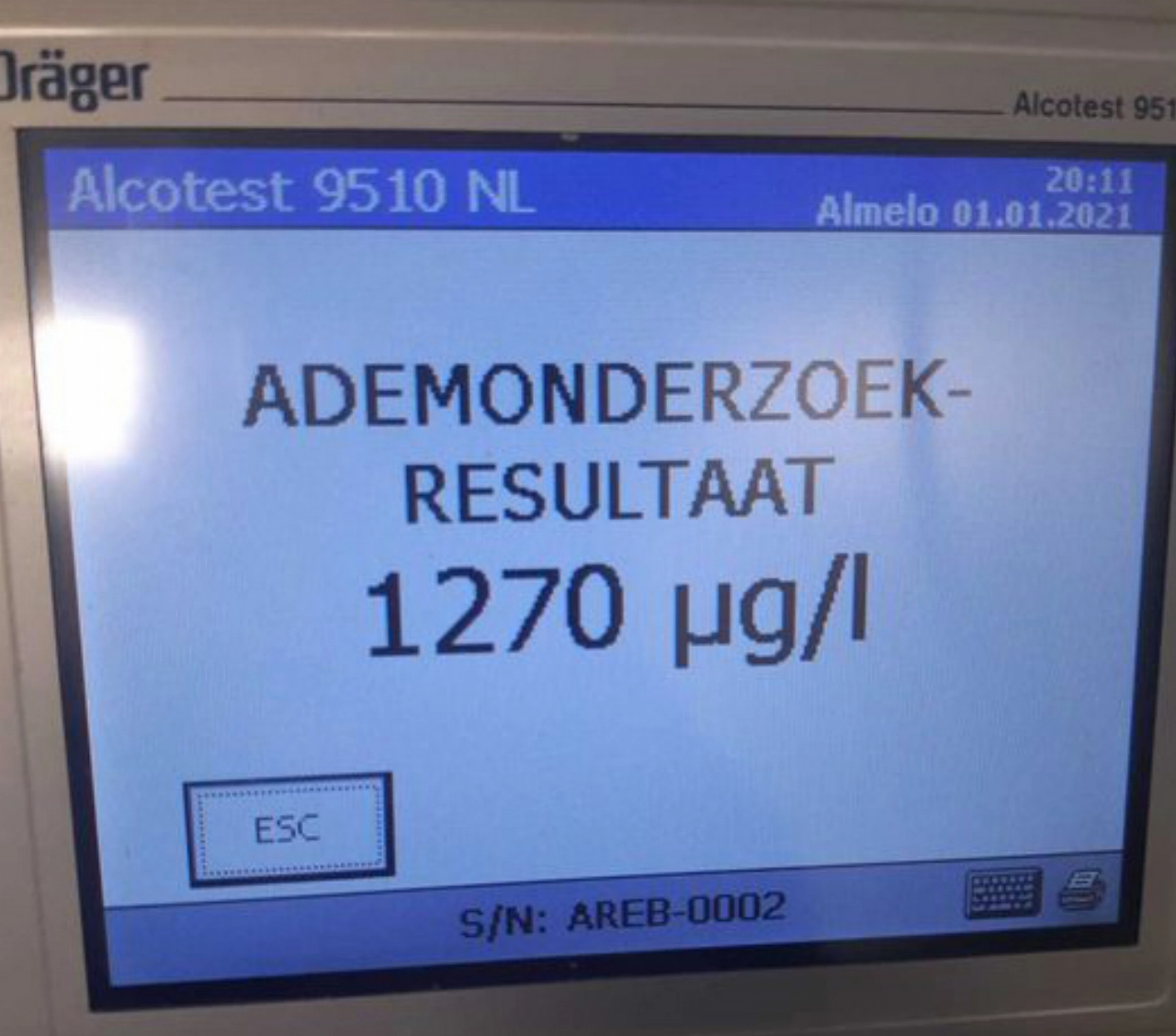 Stomdronken automobilist blaast nieuw record
