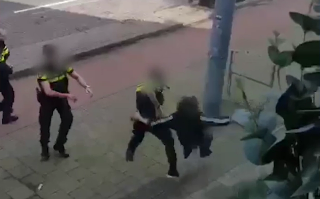 Heftige beelden van arrestatie inbreker door politie