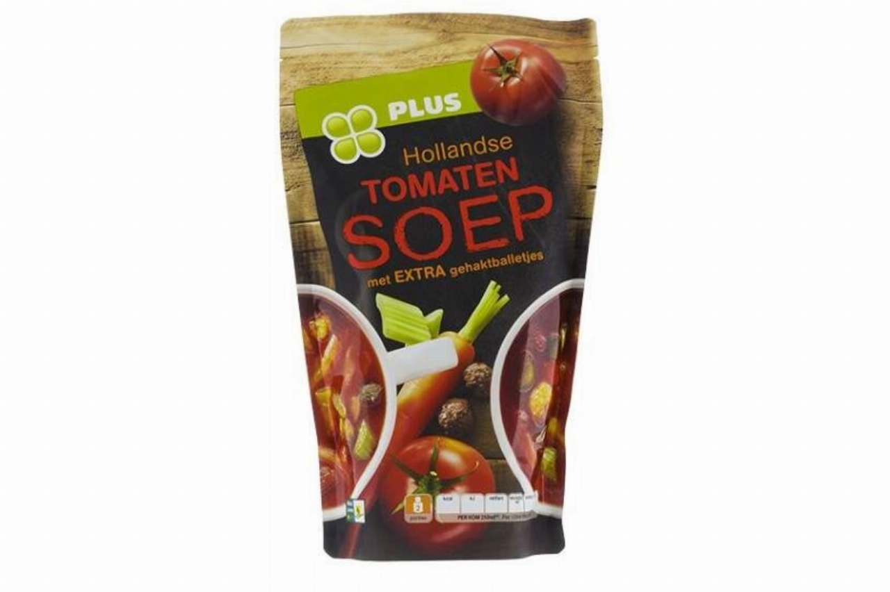 Belangrijke veiligheidswaarschuwing: PLUS Hollandse tomatensoep