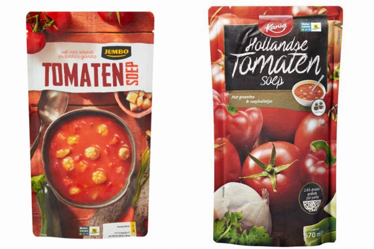 Hollandse tomatensoep met stukjes plastic