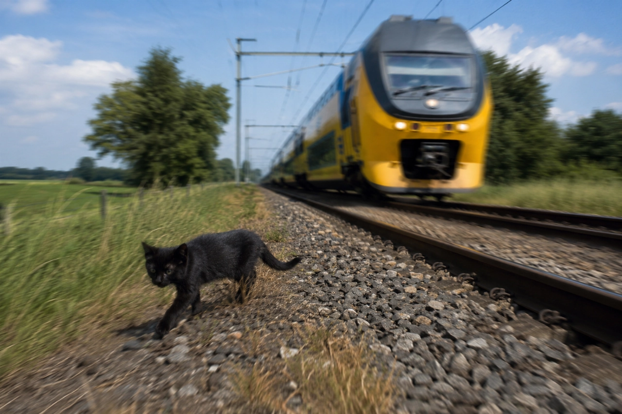 Treinen tijdelijk stil voor moederpoes en twee kittens