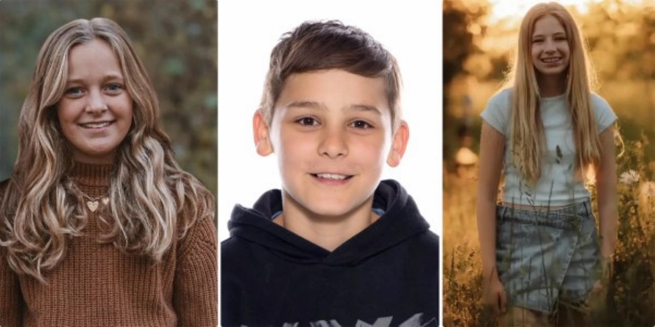 Ouders delen foto's van Olivia, Damian en Sarah: 'Drie kinderen voor altijd 12'