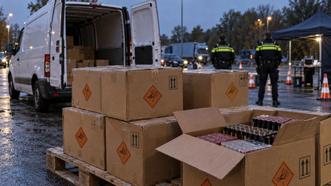 Zeven mannen aangehouden na onderscheppen van 3800 kilo zwaar vuurwerk