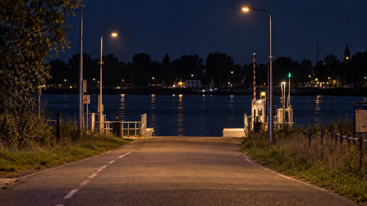 Grote zoekactie naar mogelijk voertuig in Lek bij Streefkerk, pont uit de vaart