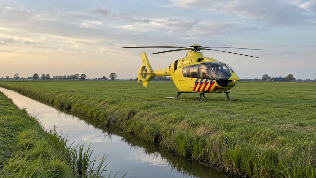 Brandweer bevrijdt bestuurder uit auto na botsing in Ursem