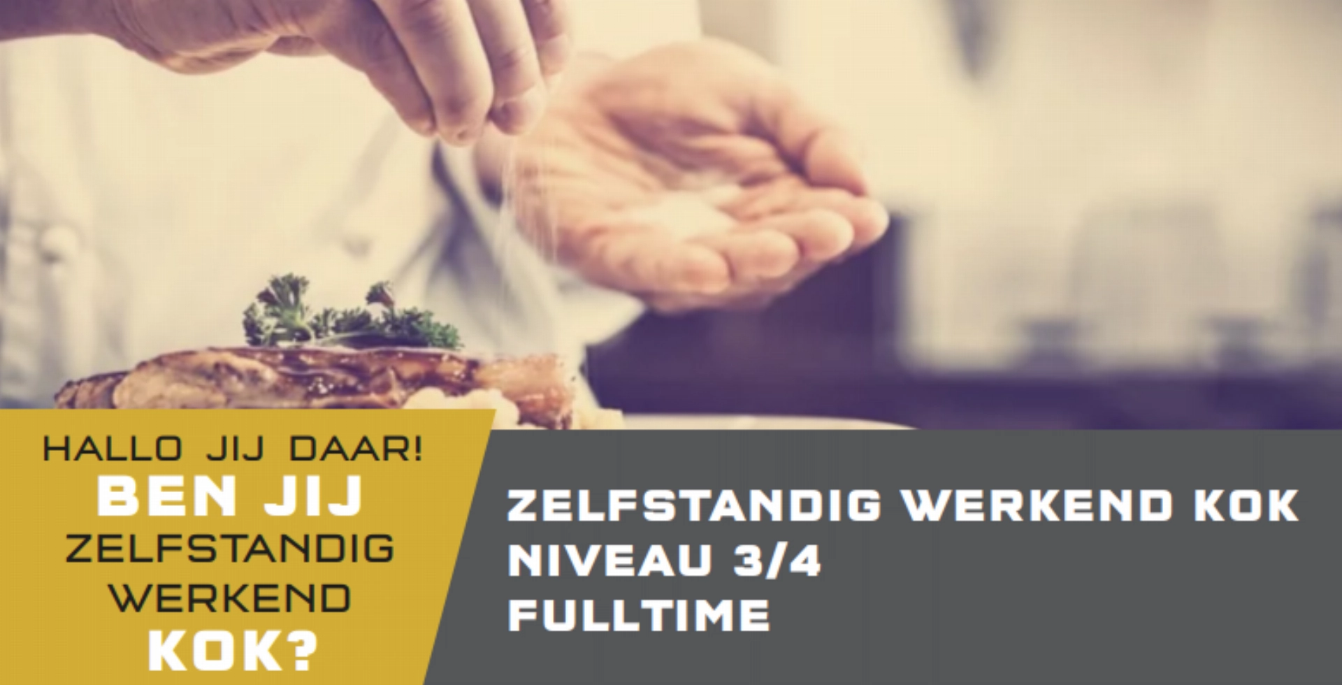 Zelfstandig werkend kok (niveau 3/4)