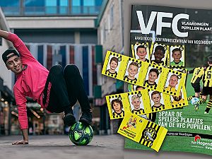 Spaar de VFC-voetbalplaatjes op winkelcentrum Van Hogendorpkwartier