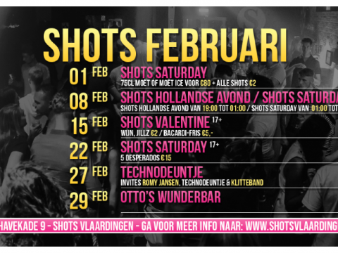 De beste events bij Shots in februari!