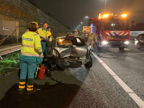 Gewonden en grote schade bij ernstig ongeval A20