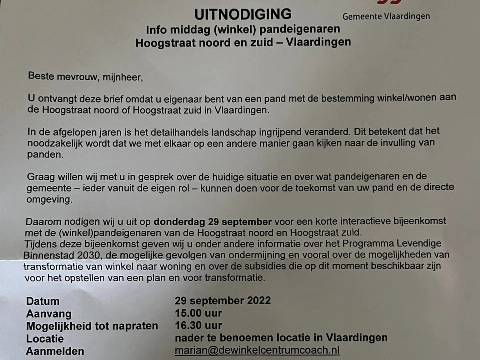 Verbazing over uitnodiging aan winkeliers Hoogstraat