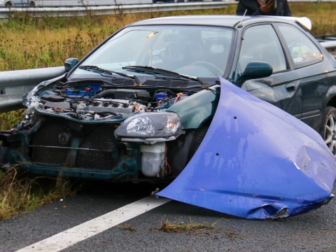 A4 dicht na ongeval