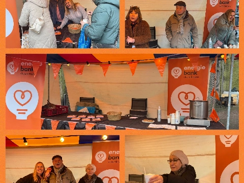 Energiebank aanwezig op de kerstmarkt