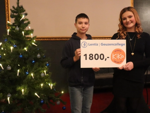 Leerlingen Lentiz | Geuzencollege halen €1.800,- op voor KiKa
