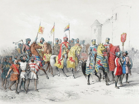 Plan voor informatiepaneel over vertrek vloot Vijfde Kruistocht vanuit haven van Vlaardingen