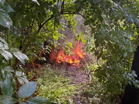 Gedumpte bekabeling in brand in Vlaardingen