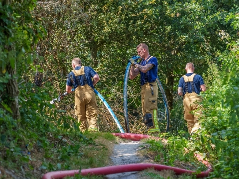 Brandweer massaal op pad voor moeilijk bereikbare brand langs Broekpolderweg
