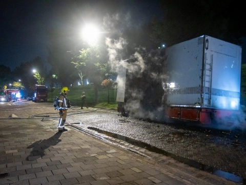 Forse schade door brand in trailer aan James Wattweg