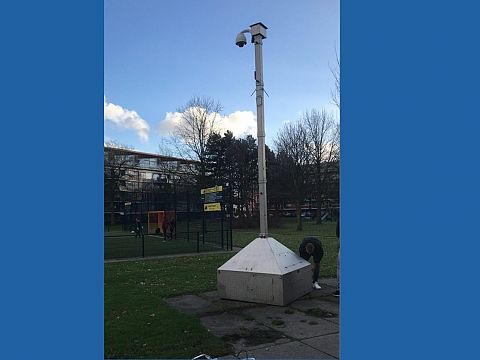 Mobiele camera in het Beethovenpark