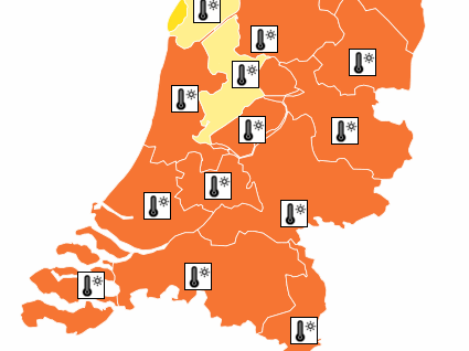Code oranje voor extreme hitte in het hele land