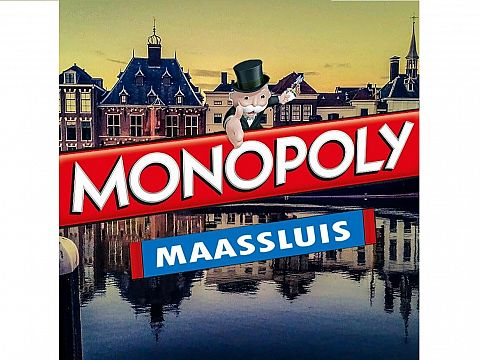 Maassluise straten en monumenten op speelbord Monopoly