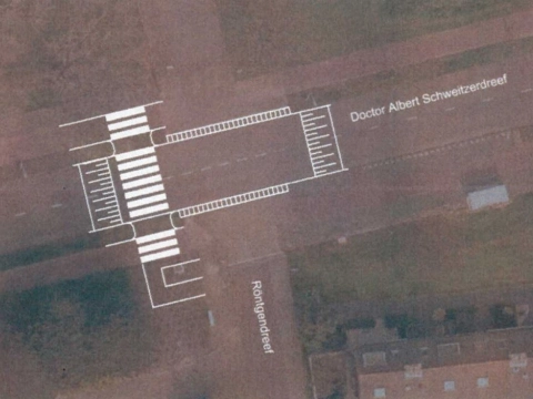 Wegwerkzaamheden aan kruisingen Dr. Albert Schweitzerdreef