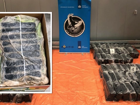 1100 kilo coca&iuml;ne verstopt tussen bananen