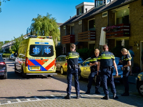 Automobilist botst tegen woning aan het Lepelaarplantsoen