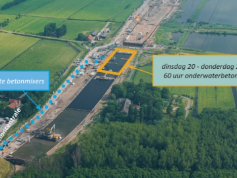 60 uur lang beton storten voor nieuwe tunnel