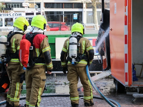 Bouwkeet in brand