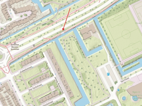 Brug fietspad Laan 1940-1945 afgesloten