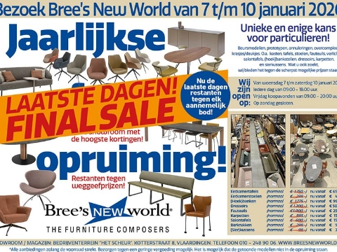 Laatste kans: Final Sale bij Bree’s New World, nu tegen elk aannemelijk bod!