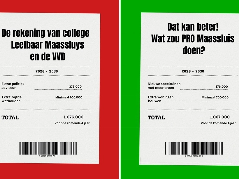 PRO: vijfde wethouder en politiek adviseur kosten Maassluis ruim een miljoen