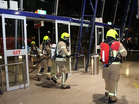 Vuur in metrostation snel geblust