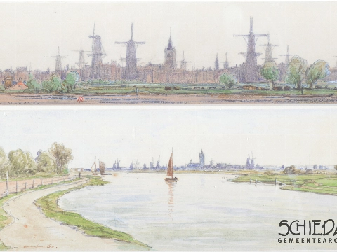 Twee Schiedamse stukken Franse schilder naar gemeentearchief