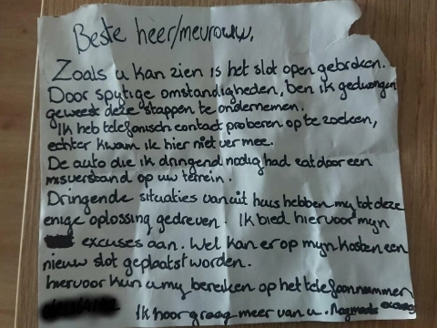 Werk aan Parkweg bezorgt sleutelmaker nachtelijke klus