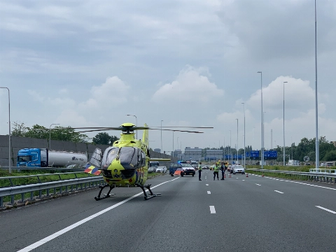 A4 afgesloten voor landing traumahelikopter