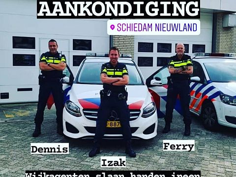 Drie wijkagenten voor heel Schiedam-Nieuwland