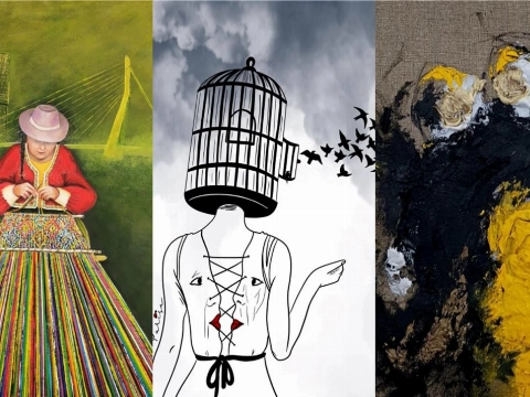 Opening kunstexpositie in de Korenbeurs: Vrije Vogels