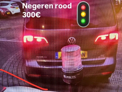 Dikke boete voor negeren rood licht