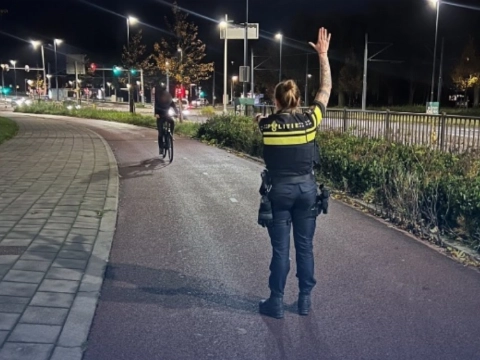Fietsverlichting op orde tijdens controle