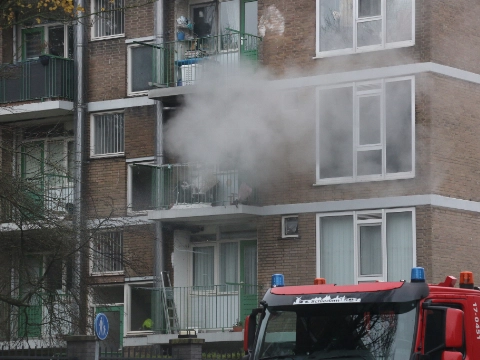 Brandweer op weg naar Honnerlage Gretelaan