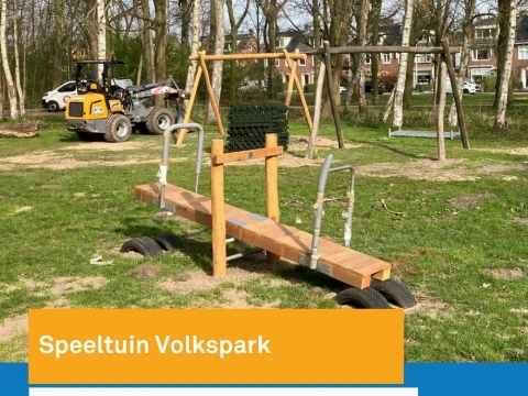 Vernieuwde speeltuin Volkspark bijna klaar
