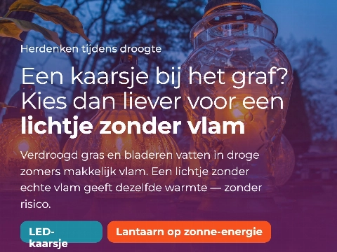 Voorzichtig met kaarsjes op de begraafplaats