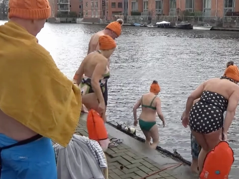 Nieuwjaarsduik in Nieuwe Haven