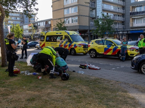 Motor in tweeën na aanrijding