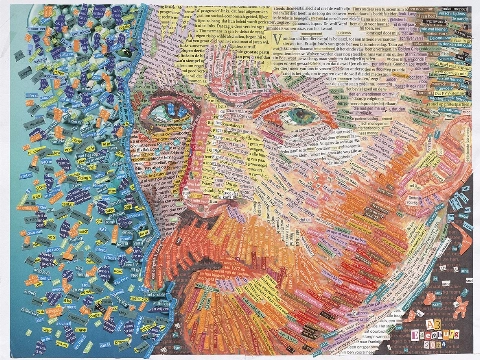 Woorden worden kunst tijdens KnipArt-expositie in bibliotheek