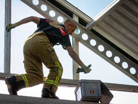 Redding op hoogte: brandweer helpt gewonde kraai
