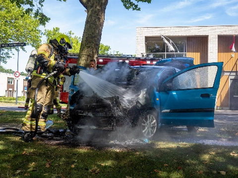 Motorblok brandt uit