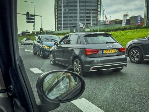 Schrikken van spookrijder