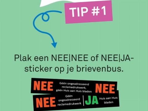 Sticker bespaart 26 kilo oud-papier